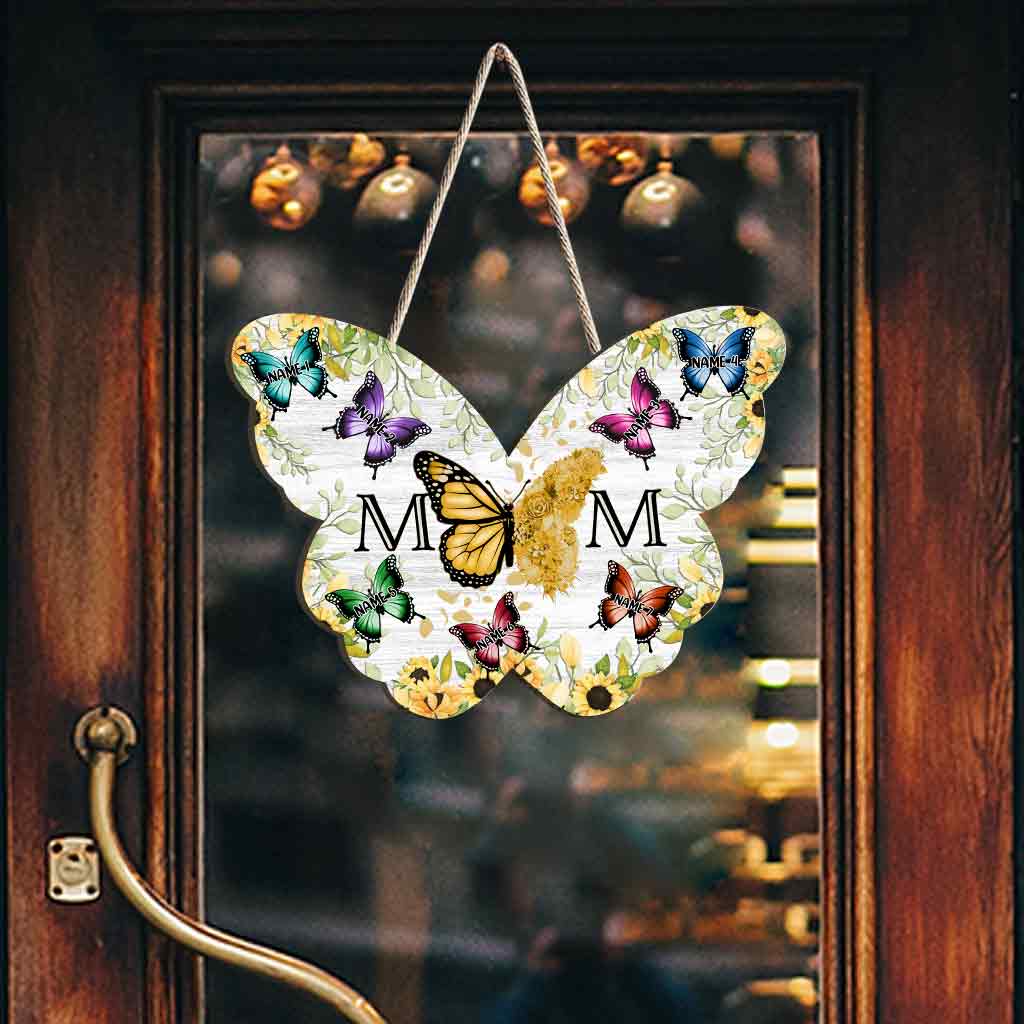 Maman Papillon - Panneau en bois personnalisé pour maman