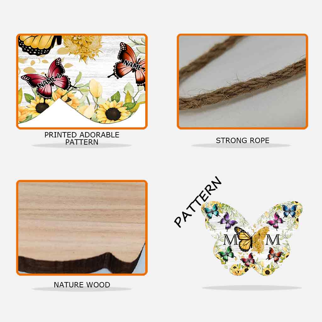Maman Papillon - Panneau en bois personnalisé pour maman