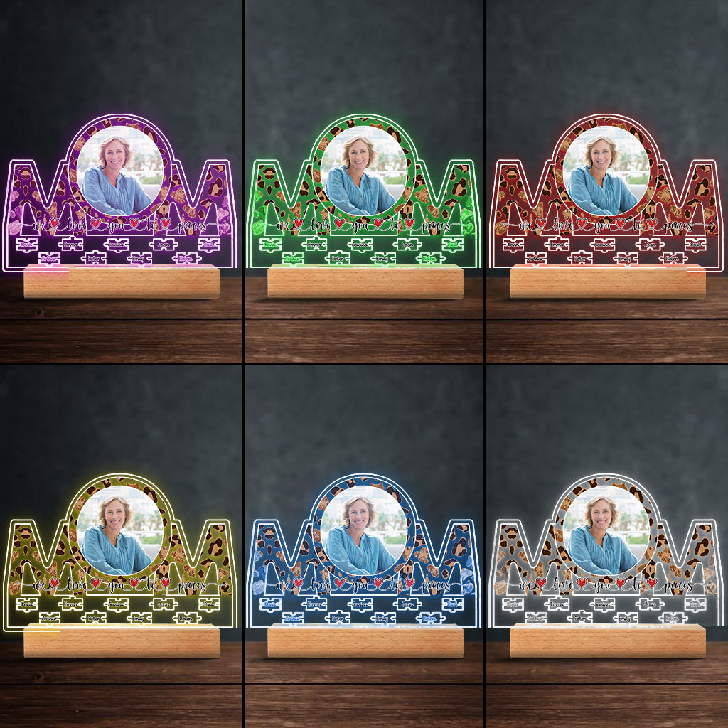 Nous t'aimons plus que tout - Plaque lumineuse personnalisée en forme de maman pour la fête des mères