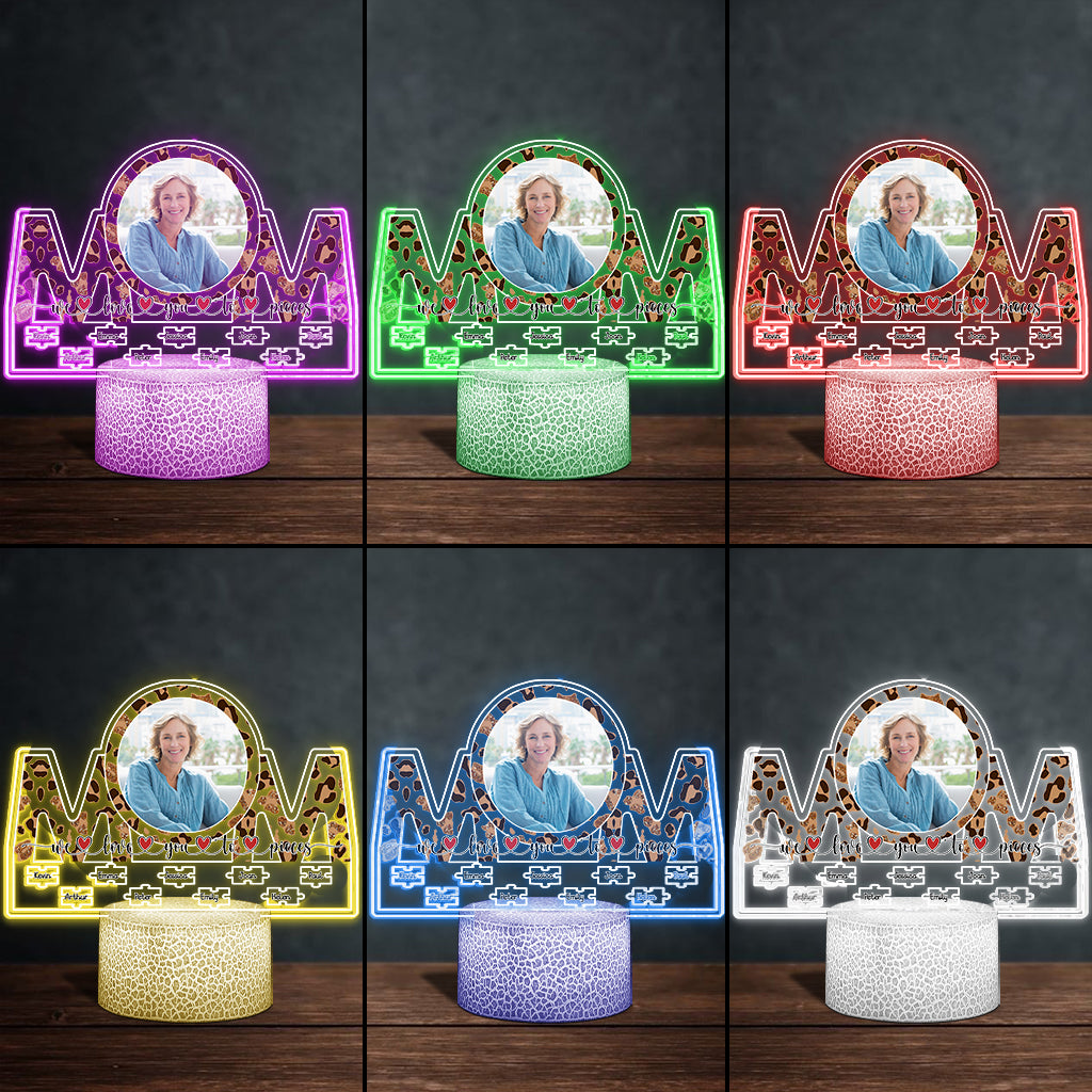 Nous t'aimons plus que tout - Plaque lumineuse personnalisée en forme de maman pour la fête des mères