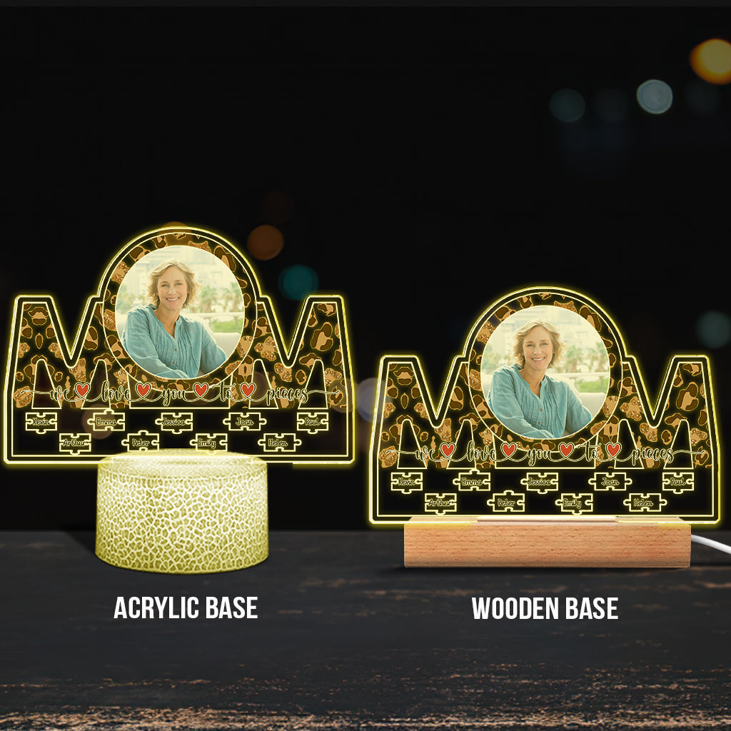 Nous t'aimons plus que tout - Plaque lumineuse personnalisée en forme de maman pour la fête des mères