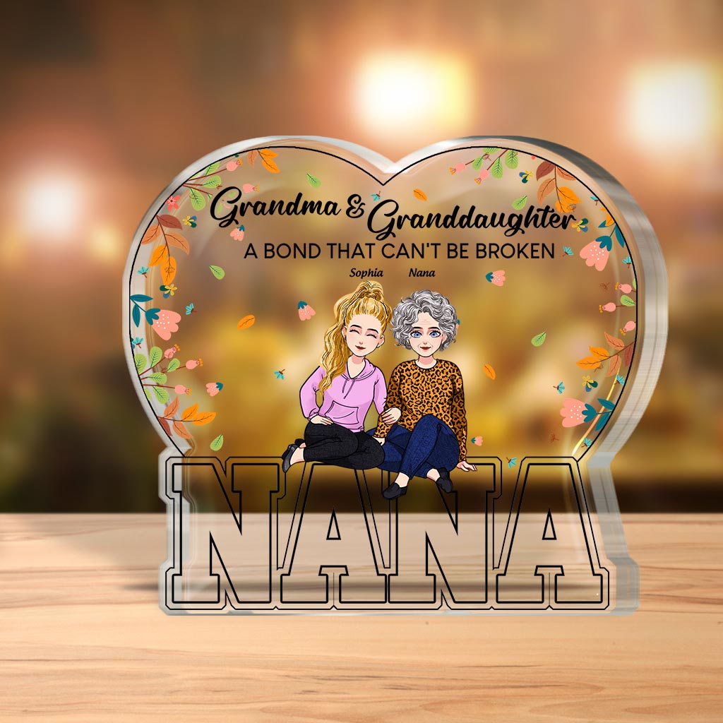 Grand-mère et petite-fille - Plaque acrylique personnalisée pour la fête des mères