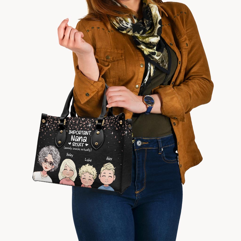 Articles importants pour mamie - Sac à main en cuir personnalisé pour la fête des mères