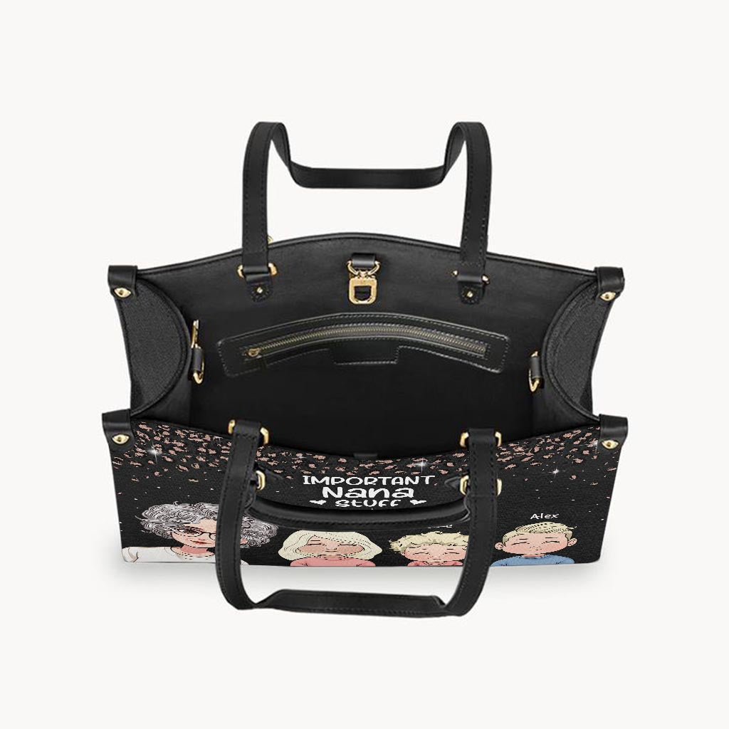 Articles importants pour mamie - Sac à main en cuir personnalisé pour la fête des mères