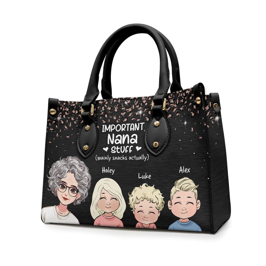 Articles importants pour mamie - Sac à main en cuir personnalisé pour la fête des mères