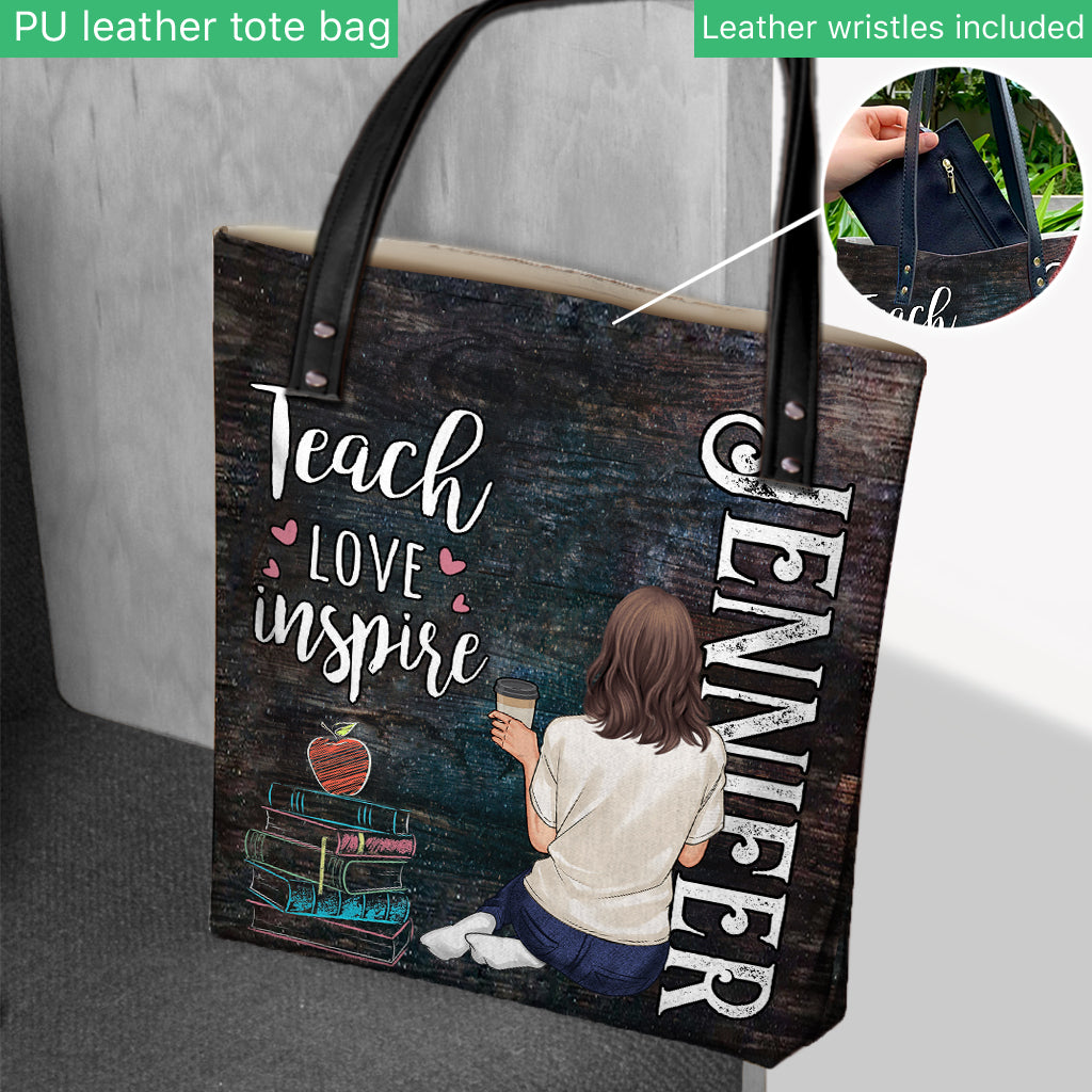 Enseigner, aimer, inspirer - Sac fourre-tout personnalisé pour enseignants