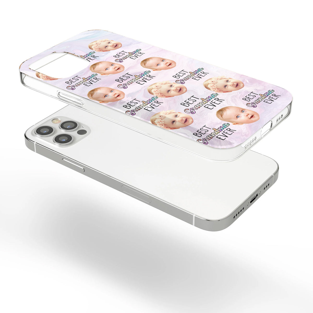 Meilleure grand-mère du monde - Cadeau pour grand-mère, maman, tante - Coque de téléphone transparente personnalisée