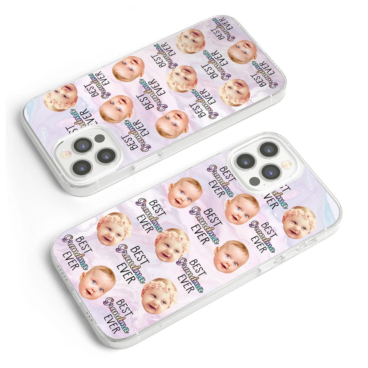 Meilleure grand-mère du monde - Cadeau pour grand-mère, maman, tante - Coque de téléphone transparente personnalisée