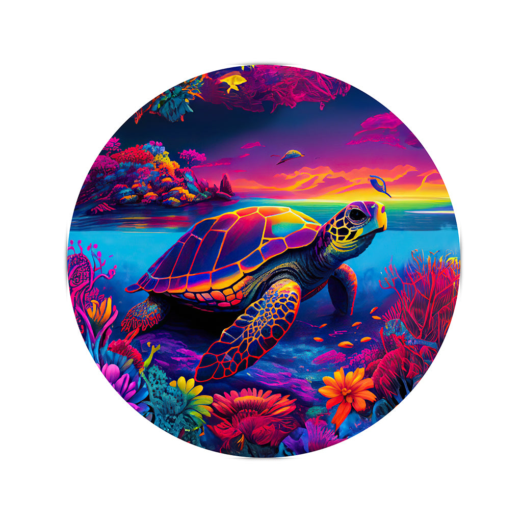 Tapis rond Salty Lil' Beach Turtle