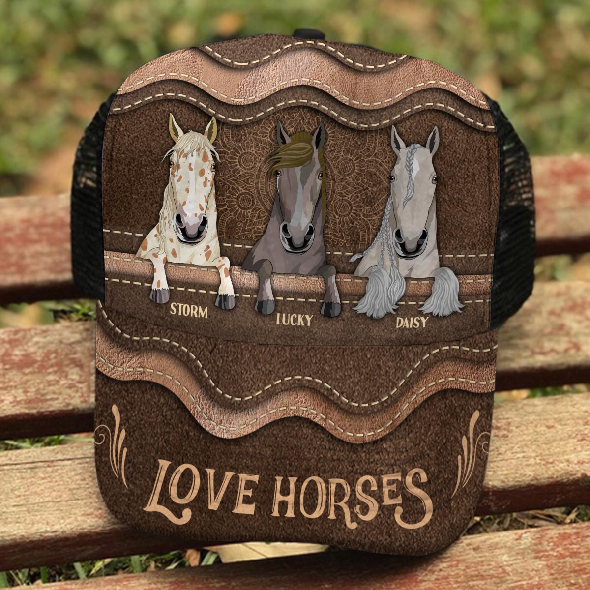 Casquette de camionneur personnalisée « Amoureux des chevaux »