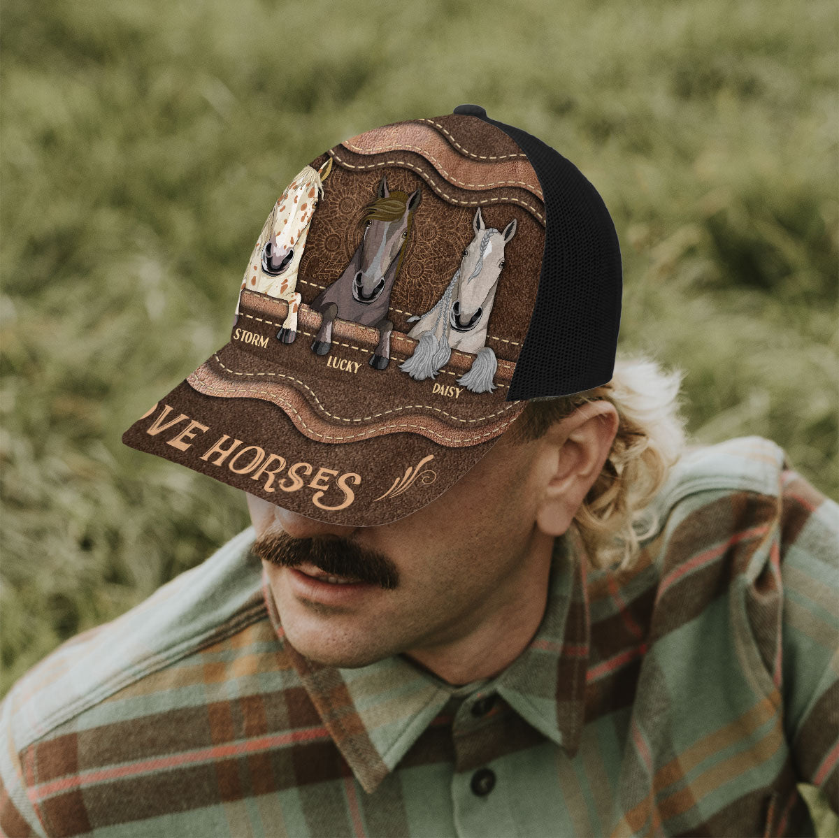 Casquette de camionneur personnalisée « Amoureux des chevaux »