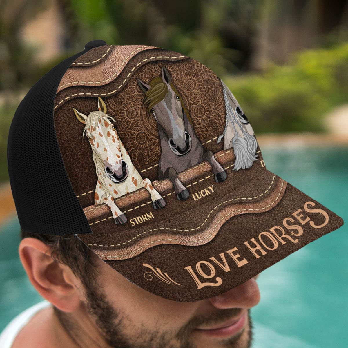 Casquette de camionneur personnalisée « Amoureux des chevaux »