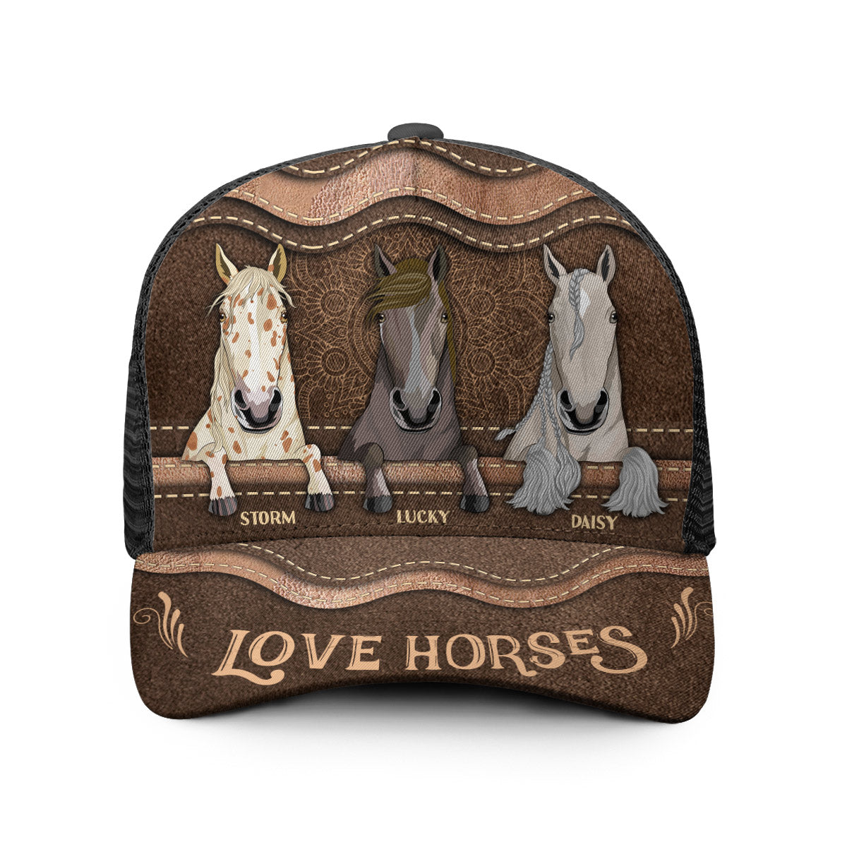 Casquette de camionneur personnalisée « Amoureux des chevaux »