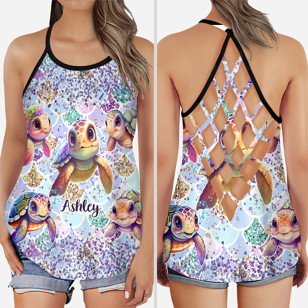 Salty Little Beach - Débardeur personnalisé avec croix de tortue