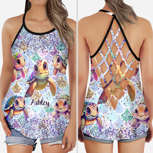 Salty Little Beach - Débardeur personnalisé avec croix de tortue