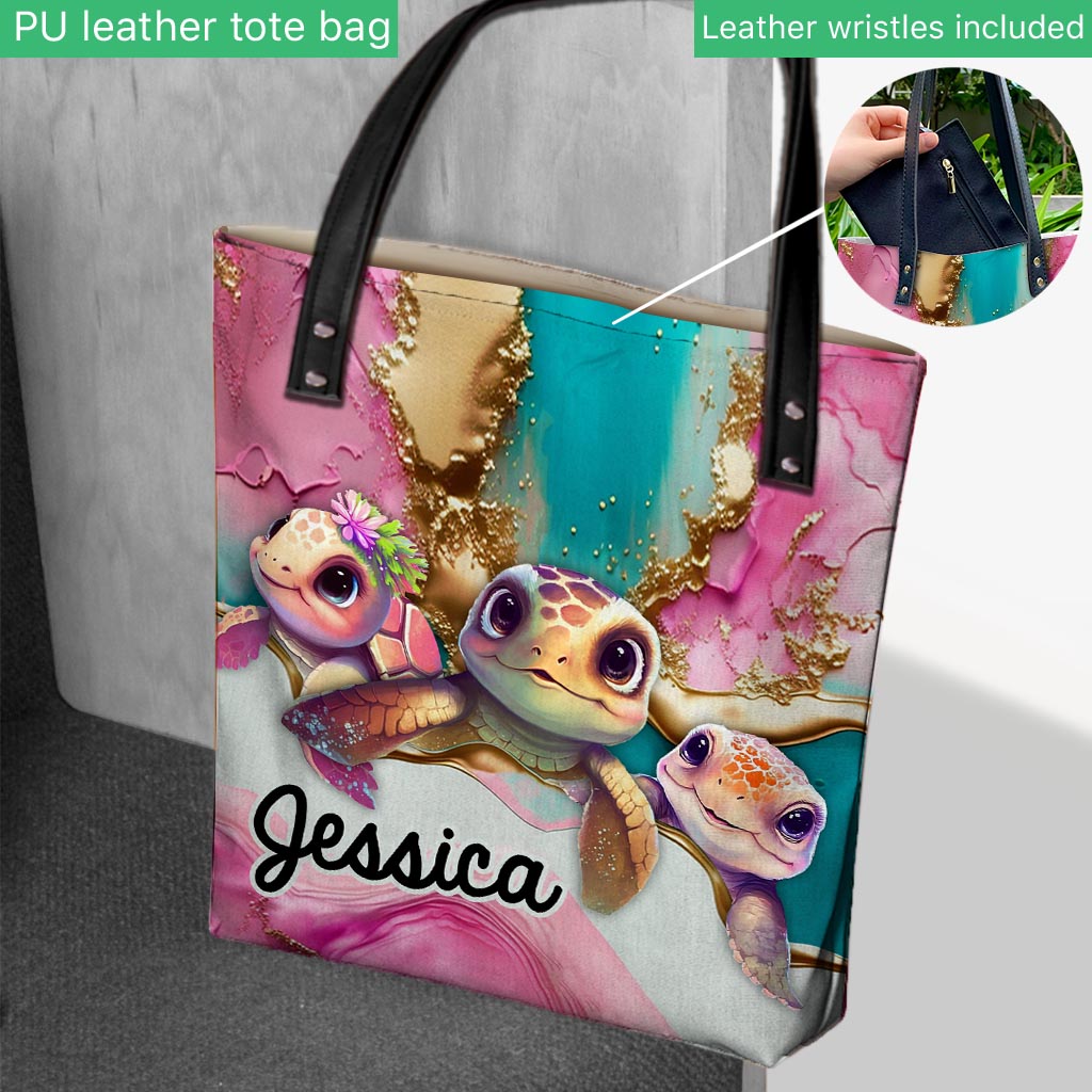 Salty Lil' Beach - Sac fourre-tout personnalisé en forme de tortue