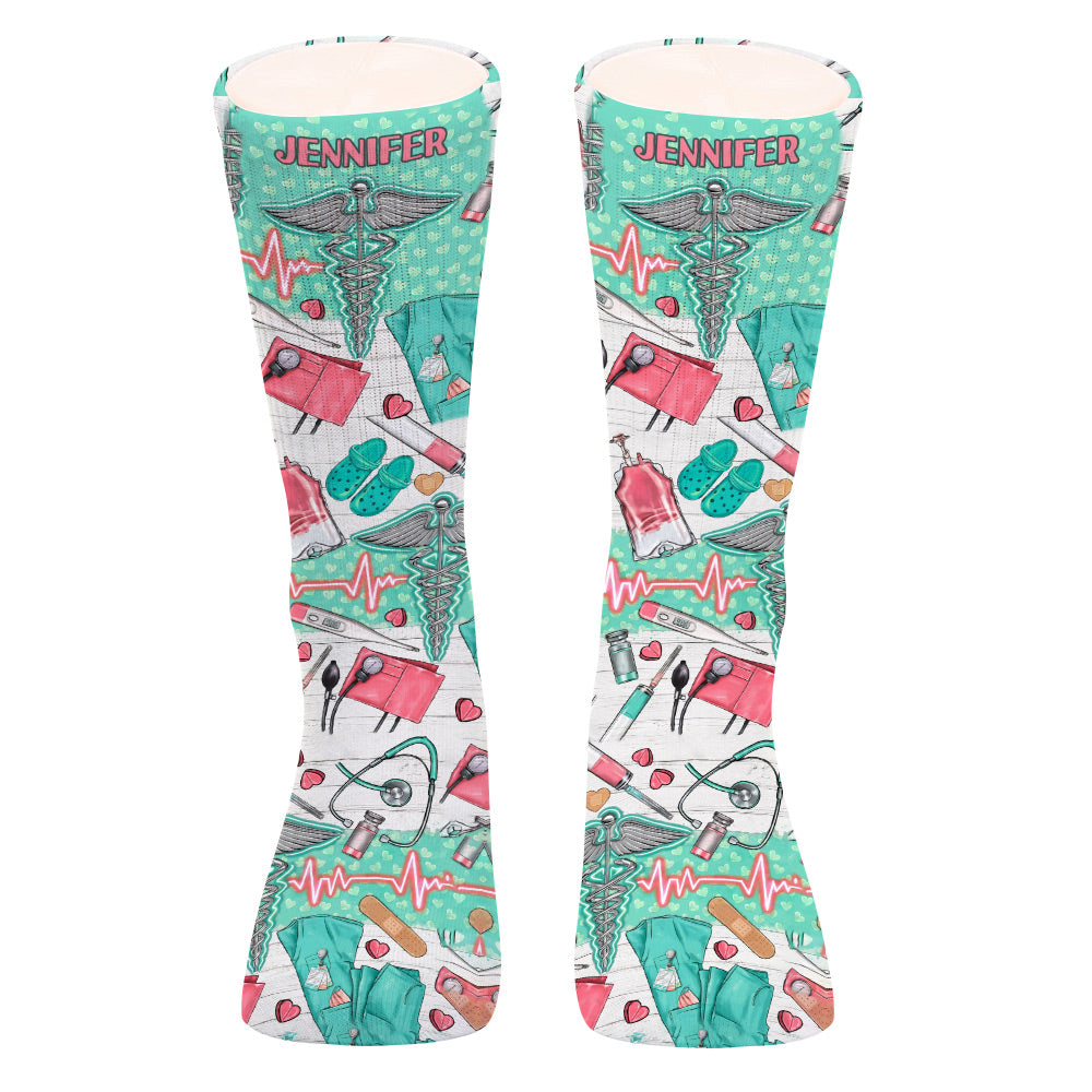 Vie d'infirmière - Chaussettes d'infirmière personnalisées