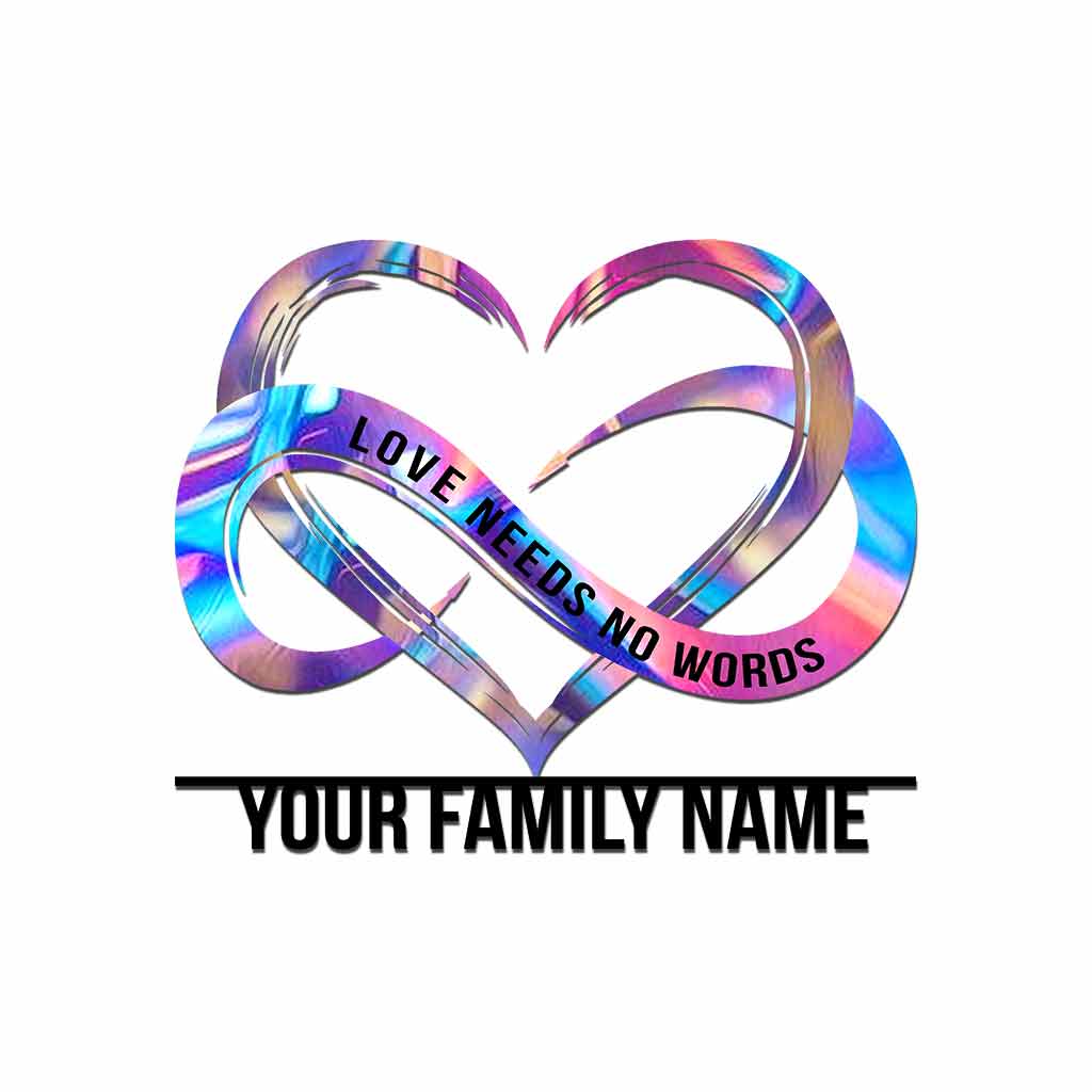 L'amour n'a pas besoin de mots - Panneau en métal découpé personnalisé pour la sensibilisation à l'autisme