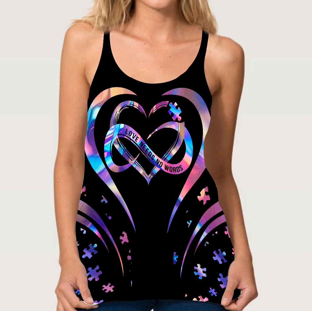 L'amour n'a pas besoin de mots - Débardeur croix pour la sensibilisation à l'autisme