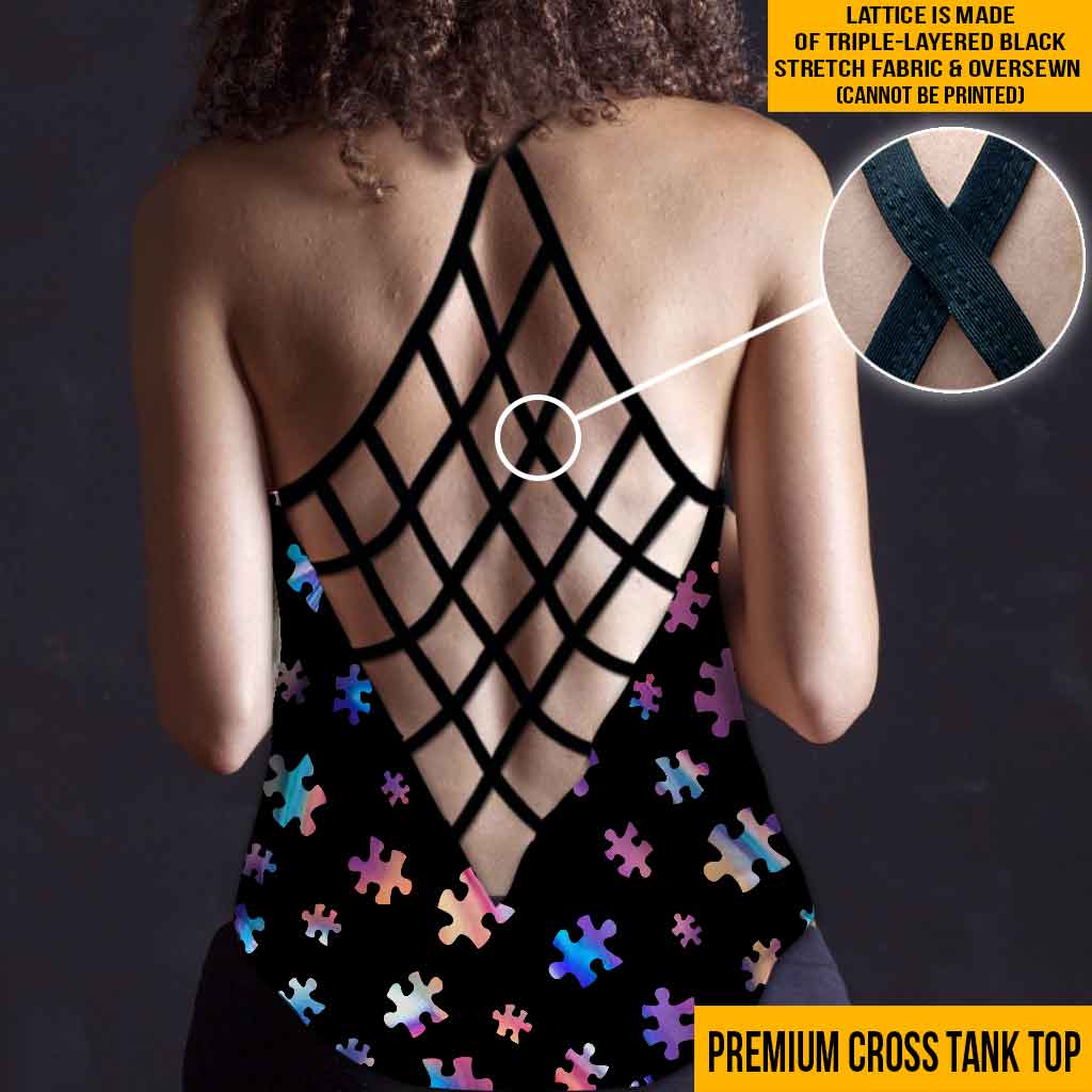 L'amour n'a pas besoin de mots - Débardeur croix pour la sensibilisation à l'autisme