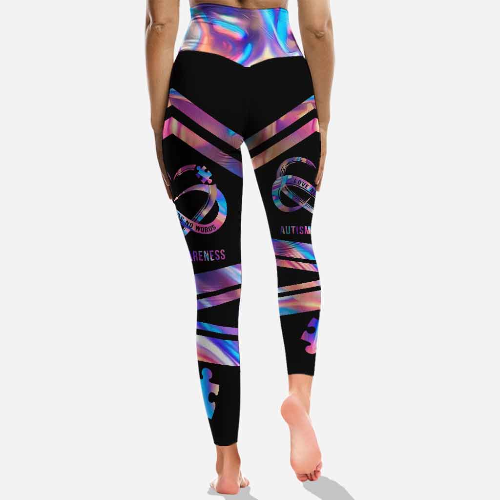 L'amour n'a pas besoin de mots - Leggings et débardeur ajouré pour la sensibilisation à l'autisme
