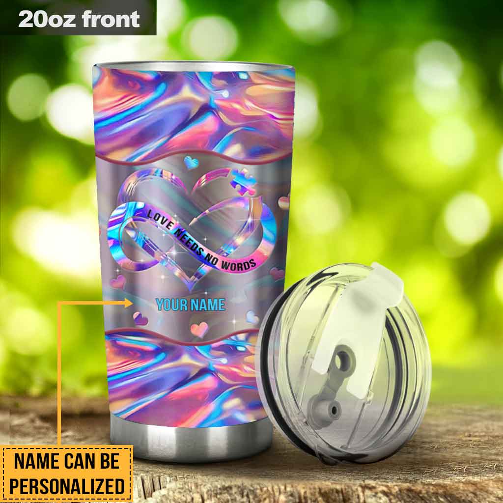 L'amour n'a pas besoin de mots - Gobelet personnalisé pour la sensibilisation à l'autisme