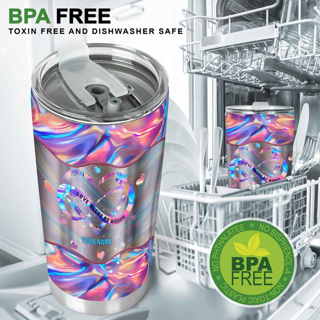 L'amour n'a pas besoin de mots - Gobelet personnalisé pour la sensibilisation à l'autisme