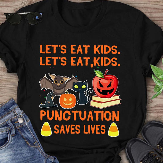 T-shirt et sweat à capuche « Mangeons les enfants pour Halloween » pour enseignants (août 2021)