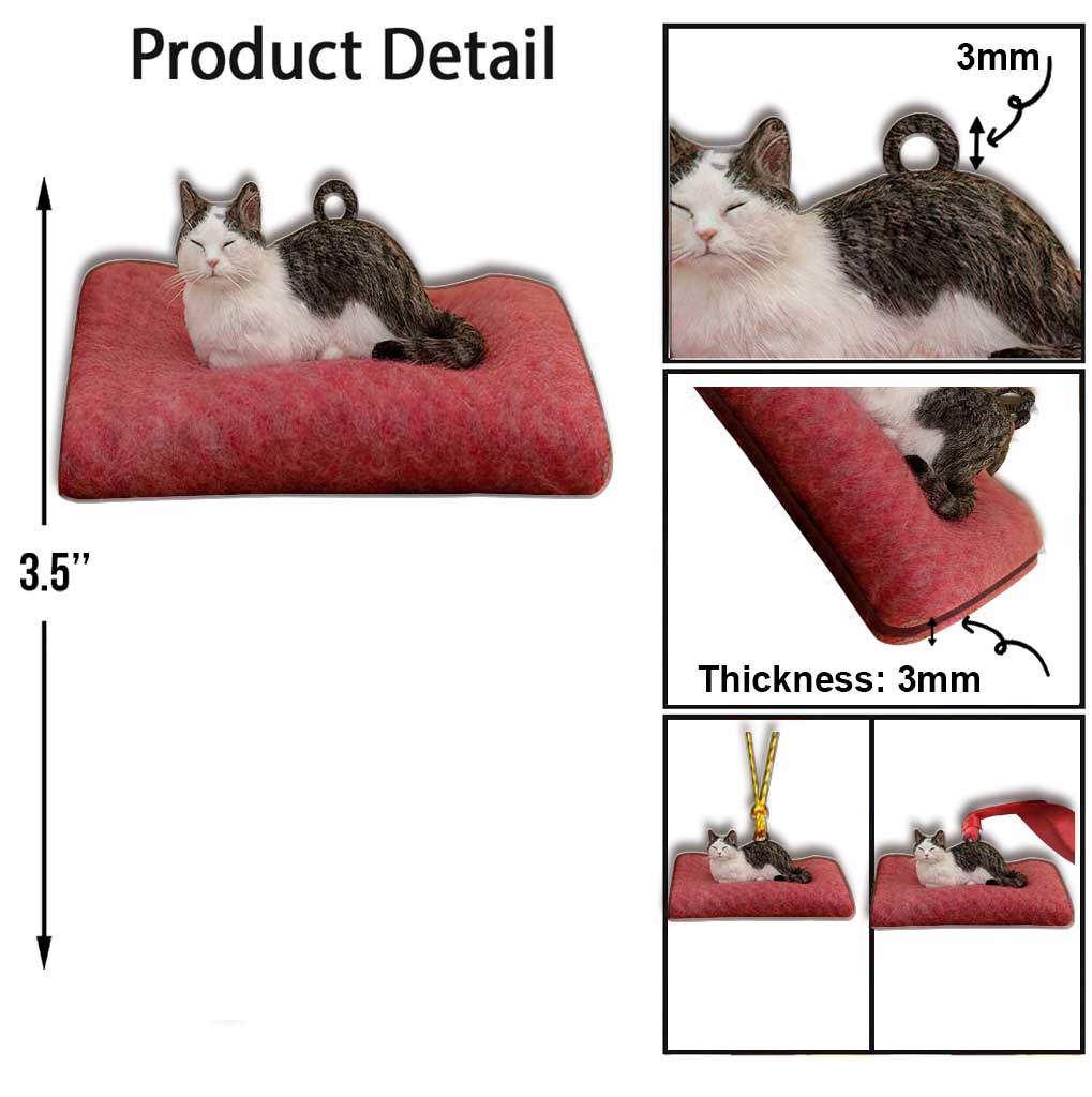 Petite boule de poils - Décoration de Noël chat (Imprimée des deux côtés)