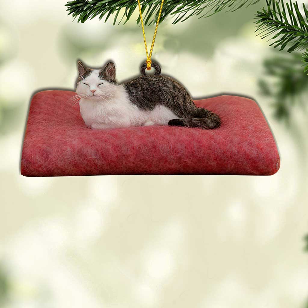 Petite boule de poils - Décoration de Noël chat (Imprimée des deux côtés)
