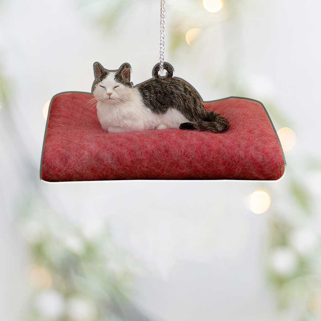 Petite boule de poils - Décoration de Noël chat (Imprimée des deux côtés)