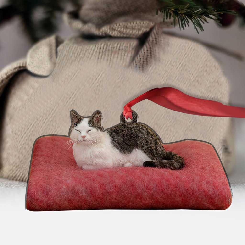 Petite boule de poils - Décoration de Noël chat (Imprimée des deux côtés)