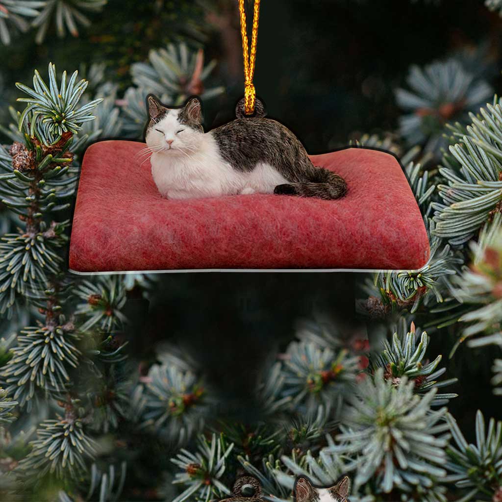 Petite boule de poils - Décoration de Noël chat (Imprimée des deux côtés)