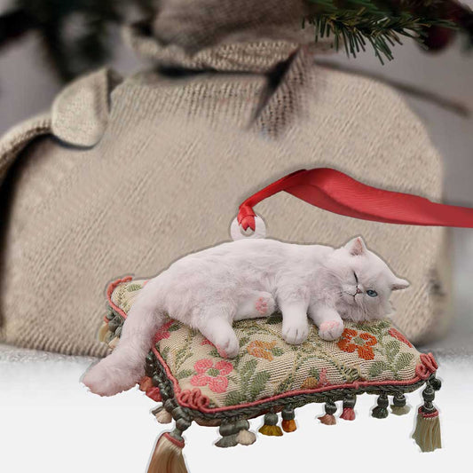Chaton Joyeux - Décoration de Noël Chat avec Motif 3D Imprimé (Impression recto verso)