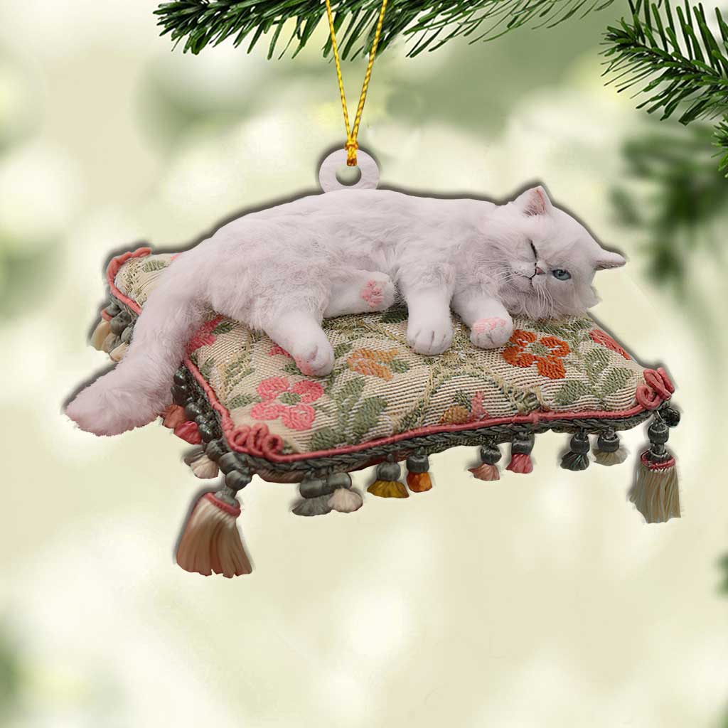Chaton Joyeux - Décoration de Noël Chat avec Motif 3D Imprimé (Impression recto verso)