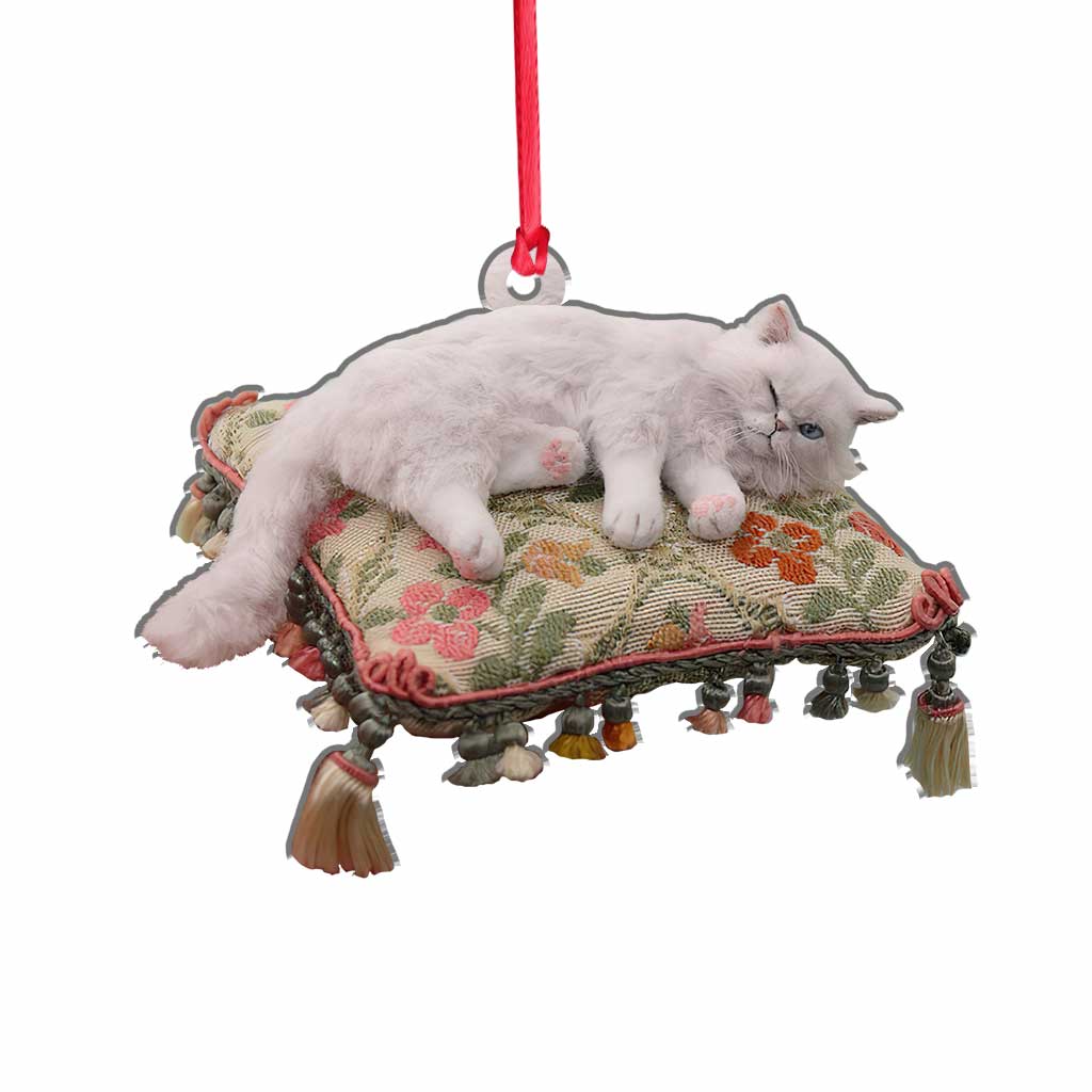 Chaton Joyeux - Décoration de Noël Chat avec Motif 3D Imprimé (Impression recto verso)