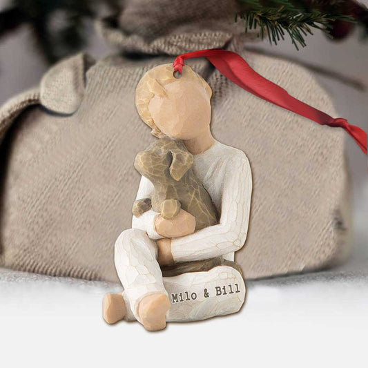 Un véritable ami laisse des empreintes de pattes sur votre cœur - Ornement de Noël personnalisé en forme de chien avec motif 3D imprimé (imprimé des deux côtés)