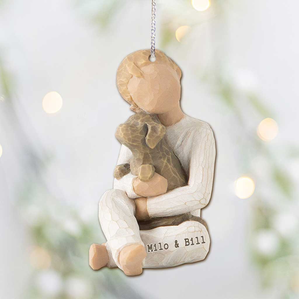 Un véritable ami laisse des empreintes de pattes sur votre cœur - Ornement de Noël personnalisé en forme de chien avec motif 3D imprimé (imprimé des deux côtés)