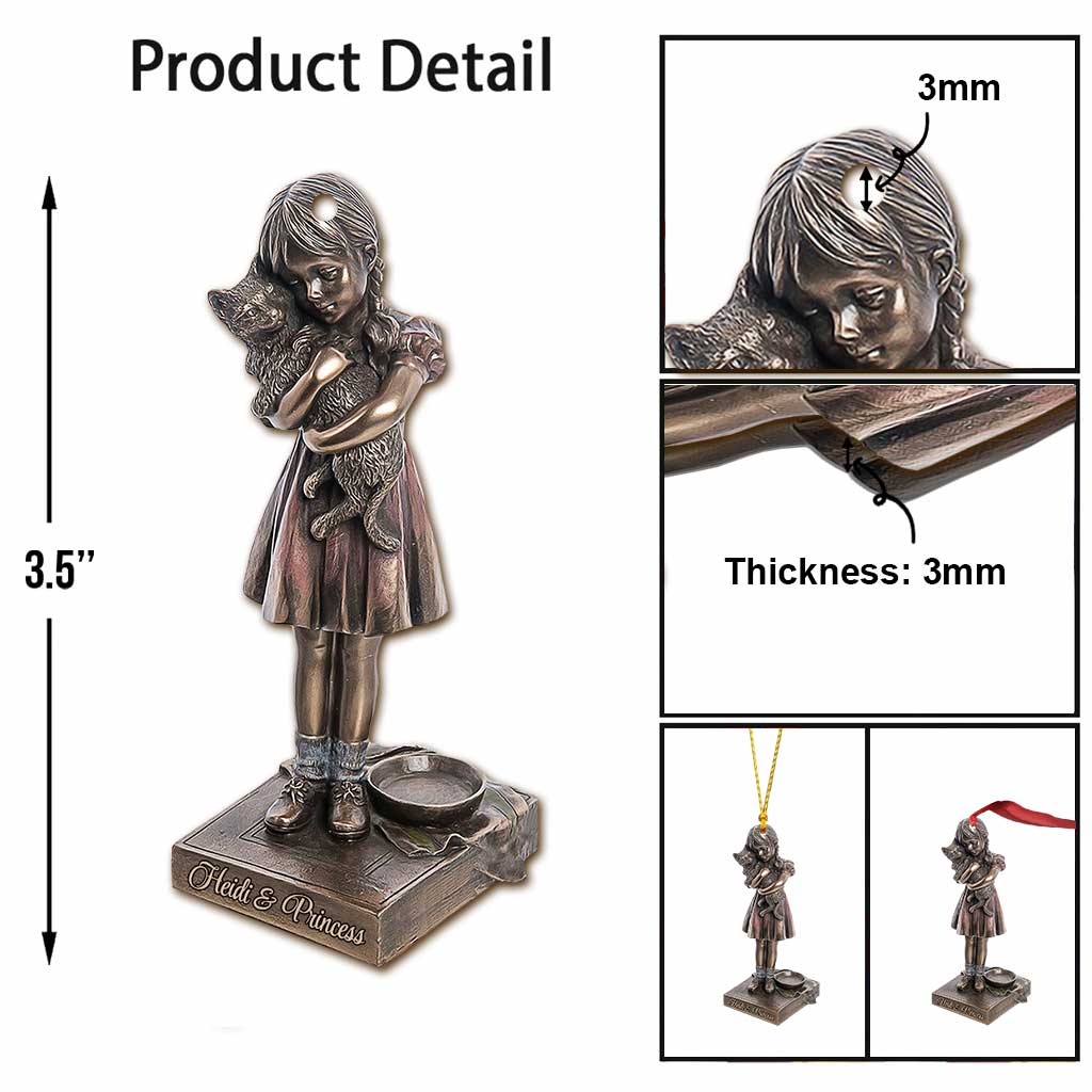 Just A Girl Who Love Cats - Personalized Christmas Cat Ornament With 3D Pattern Print (Printed On Both Sides)