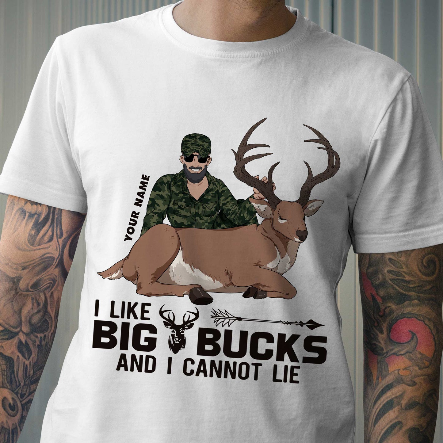 J'aime les gros cerfs - T-shirt et sweat à capuche de chasse personnalisés