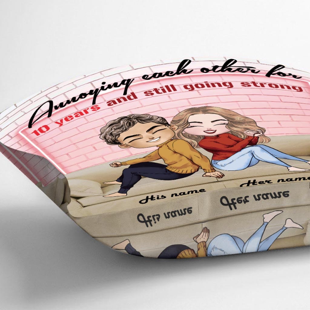 Annoying Each Other - Personalized Couple Throw Pillow