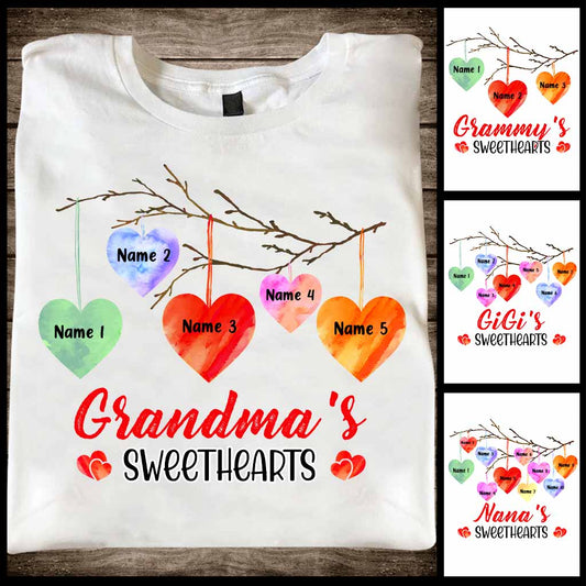 Grandma's Sweethearts - Personalized Valentine Grandma T-shirt and Hoodie