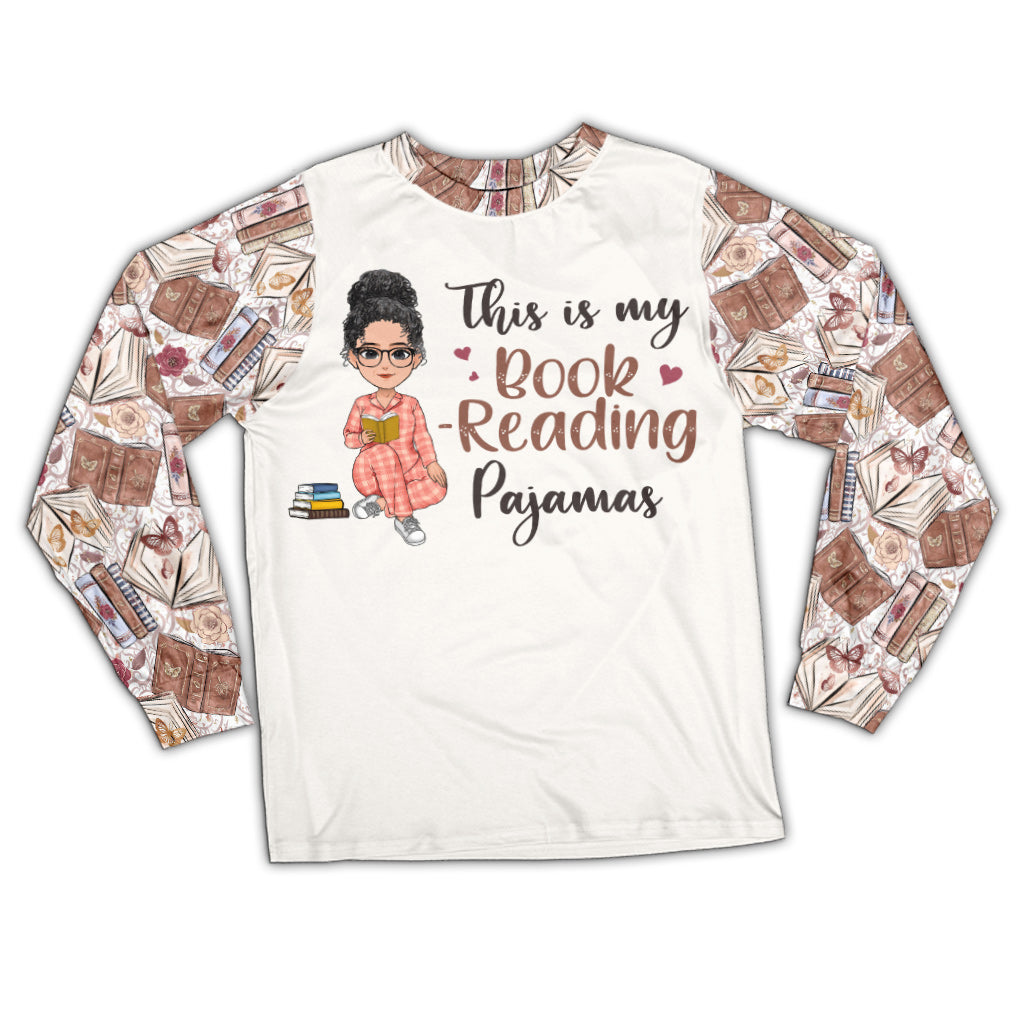 Voici mon pyjama de lecture - Ensemble pyjama personnalisé sur le thème des livres