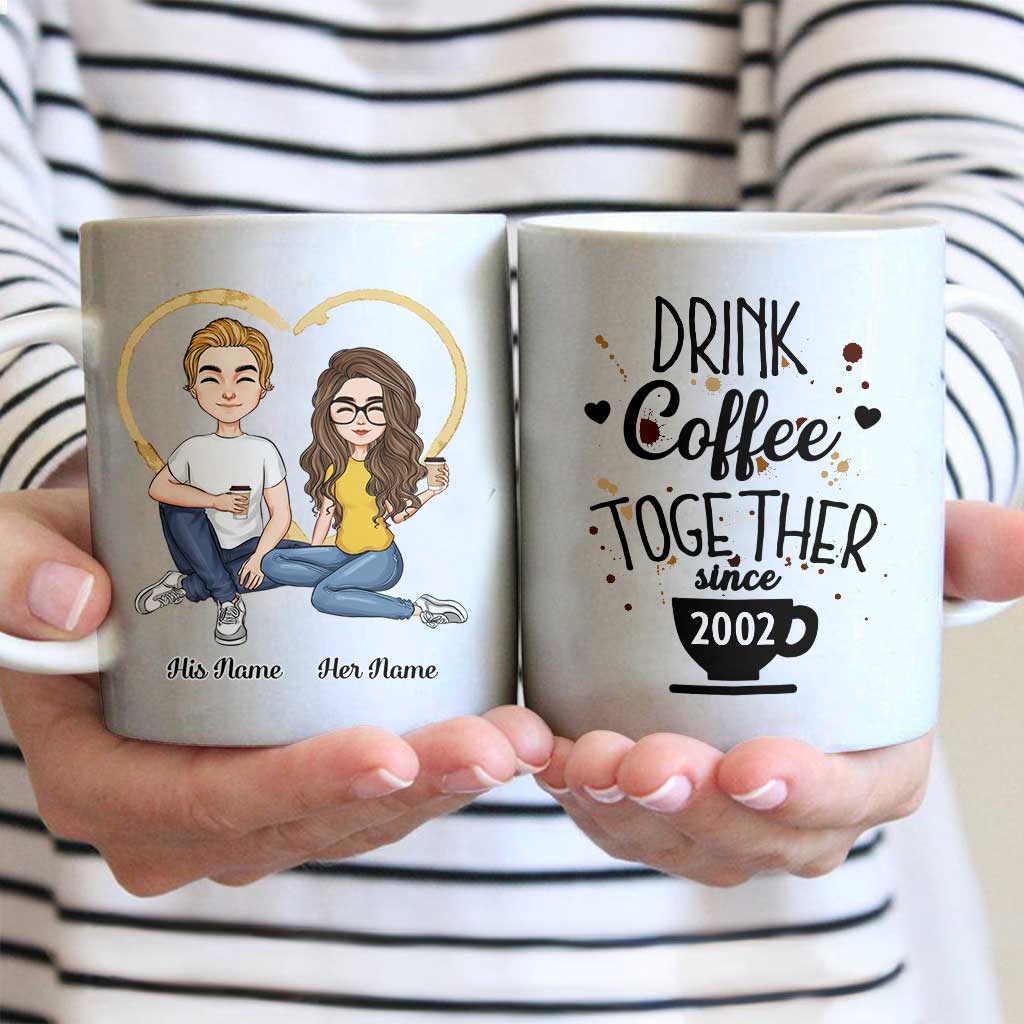 Drink Coffee Together - Personalized Couple Mug