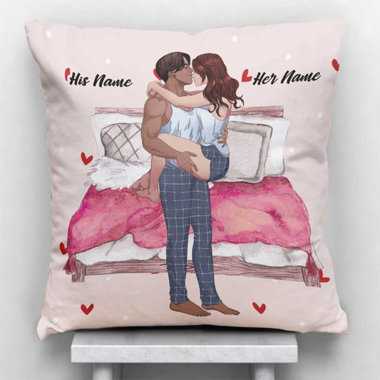Je te mets sur mon coussin décoratif personnalisé pour couple