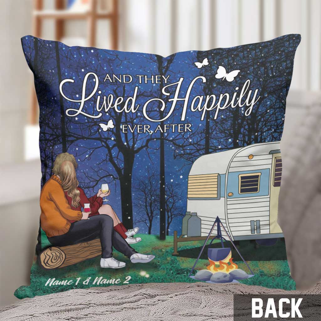 Camping Couple - Personalized Throw Pillow