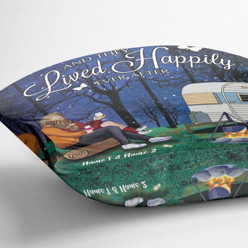Camping Couple - Personalized Throw Pillow