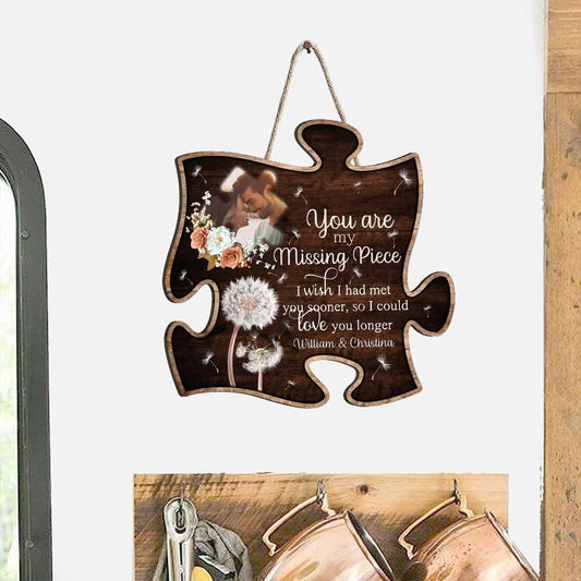 You Are My Missing Piece - Personalized Couple Wood Sign