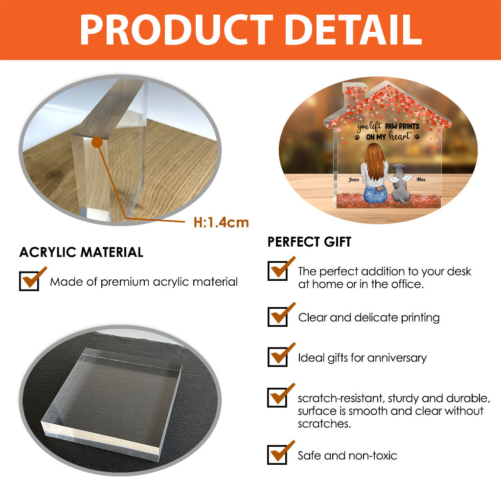 À jamais dans mon cœur - Cadeau pour la perte d'un chien - Plaque acrylique personnalisée