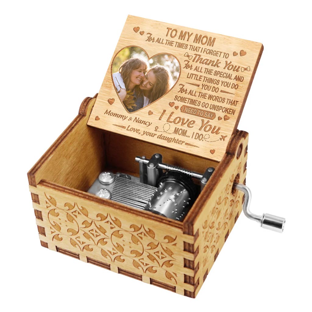 À ma maman - Boîte à musique à manivelle personnalisée pour la fête des mères